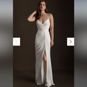 Watters Lupine Strapless Sweetheart Mesh Sheath Wedding dress size 12 Unaltered
